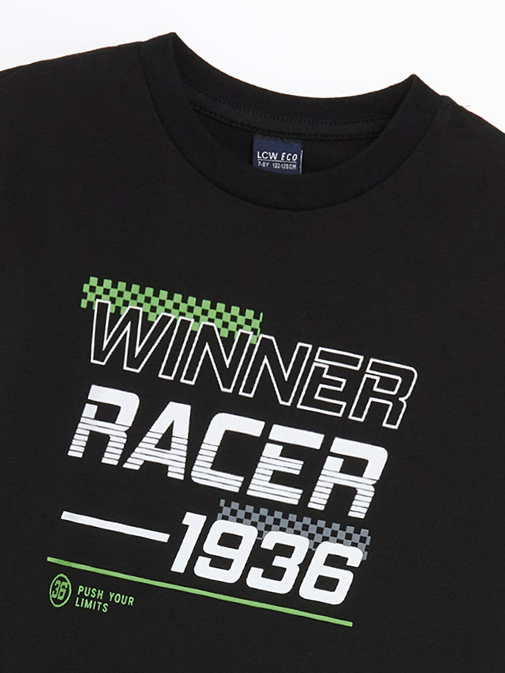 Siyah Bisiklet Yaka Erkek Çocuk Tişört-2