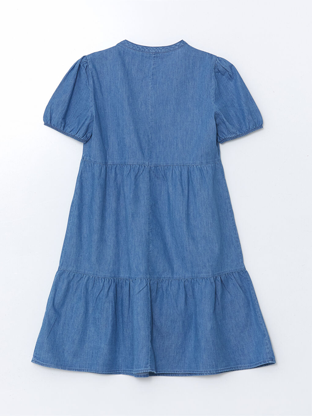 LCW Comfort Indigo Kaçık Yaka Kadın Jean Elbise - 5