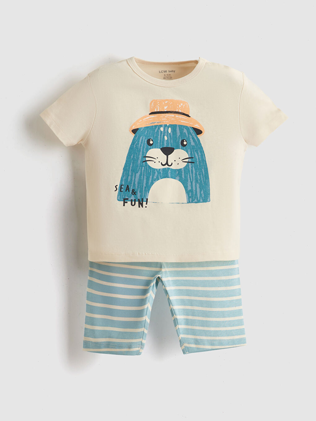 LCW baby Cute Printed Baby Boys' T-Shirt and Short Leggings 2 Pack -S5H053Z1-KXP
