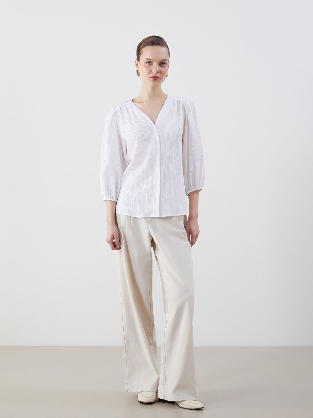 LCWAIKIKI Classic Woman WHITE Blouse -S5H084Z8-Q6K