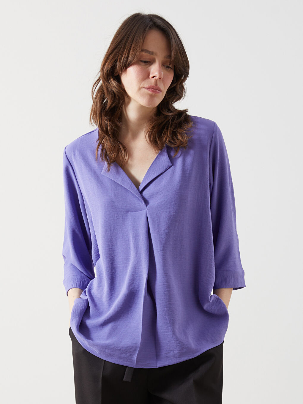 Double Breasted Collar Women's Blouse