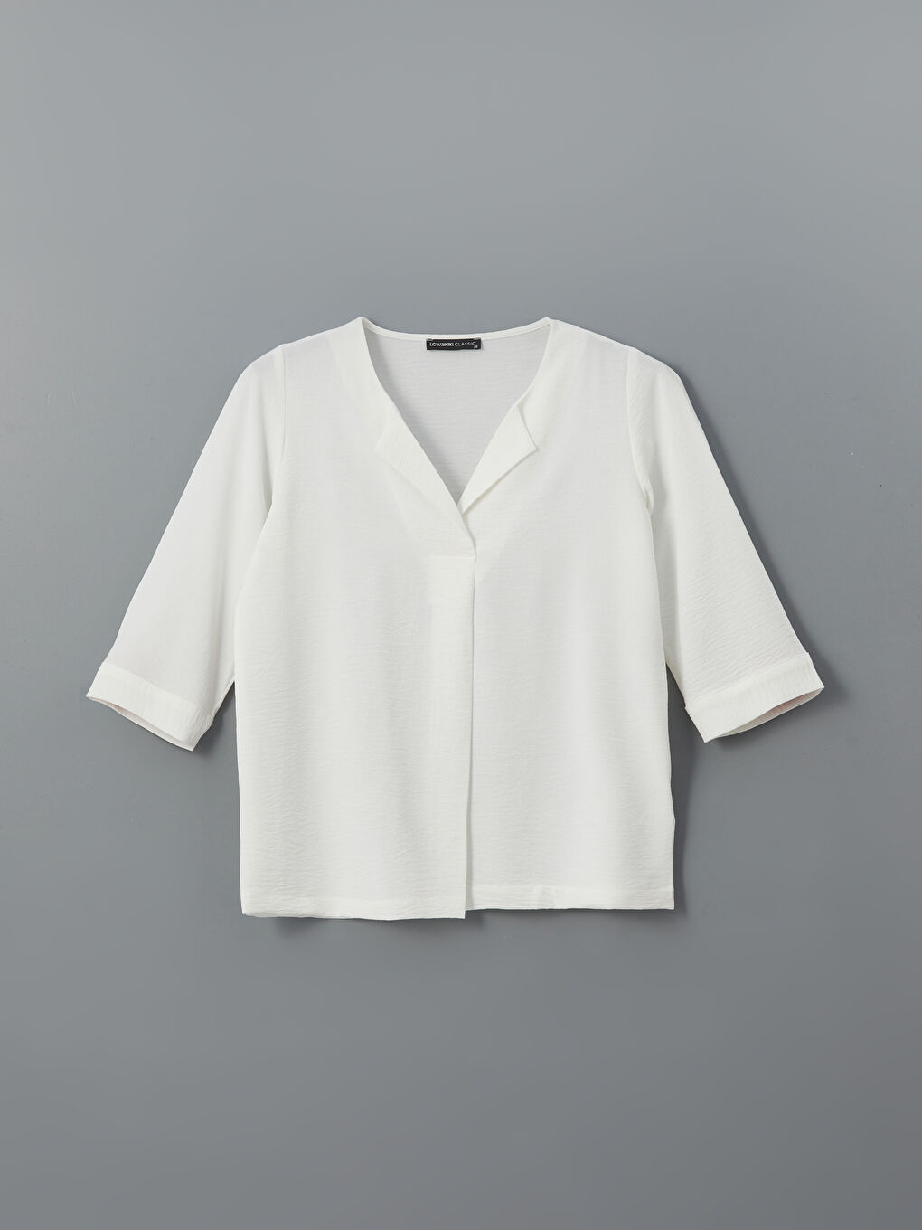 Double Breasted Collar Women's Blouse-4