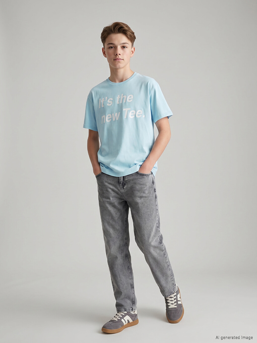 Crew Neck Boys' T-Shirt-1