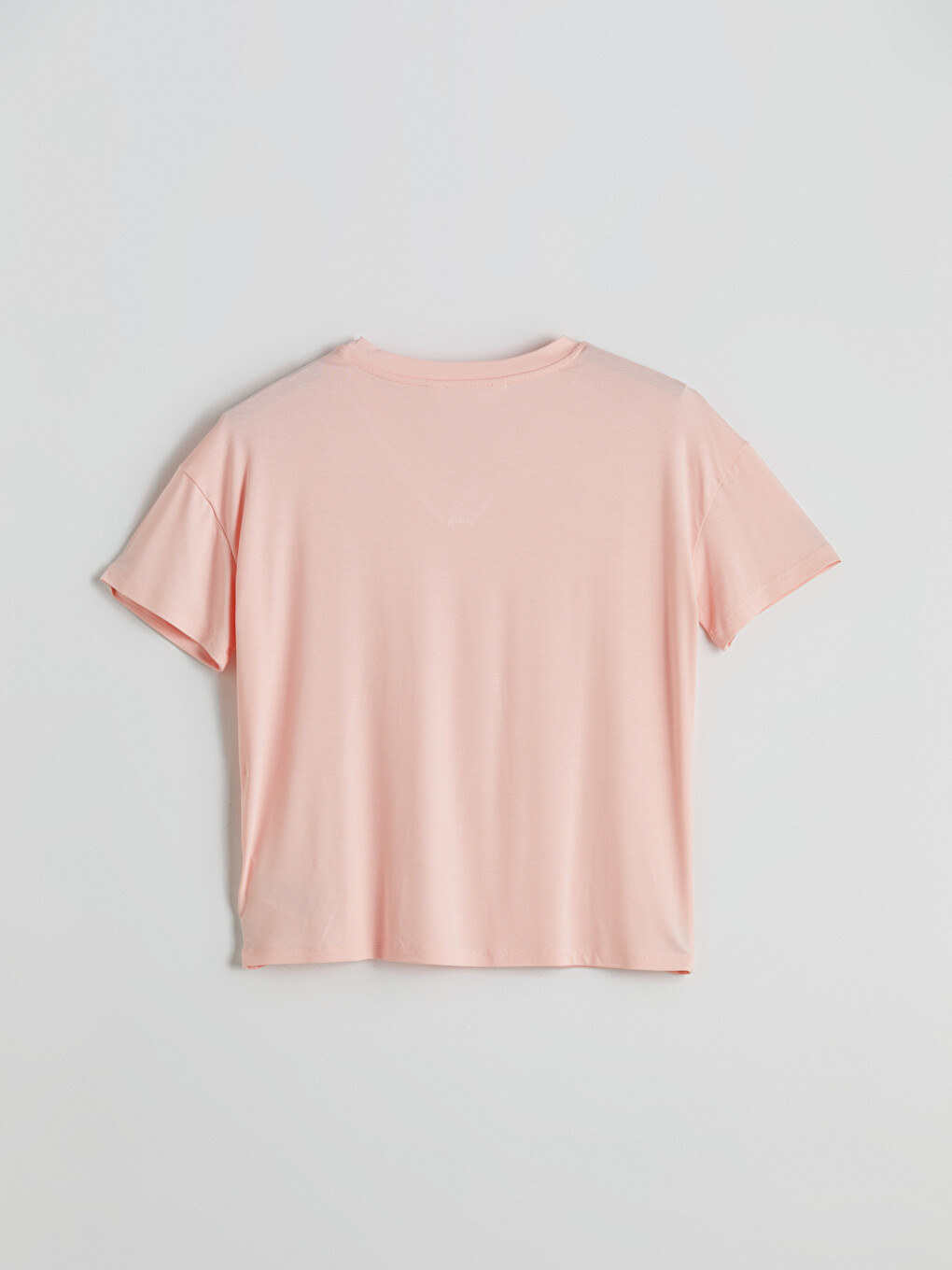 Pembe V Yaka Nakışlı Kadın Pijama Üst-1
