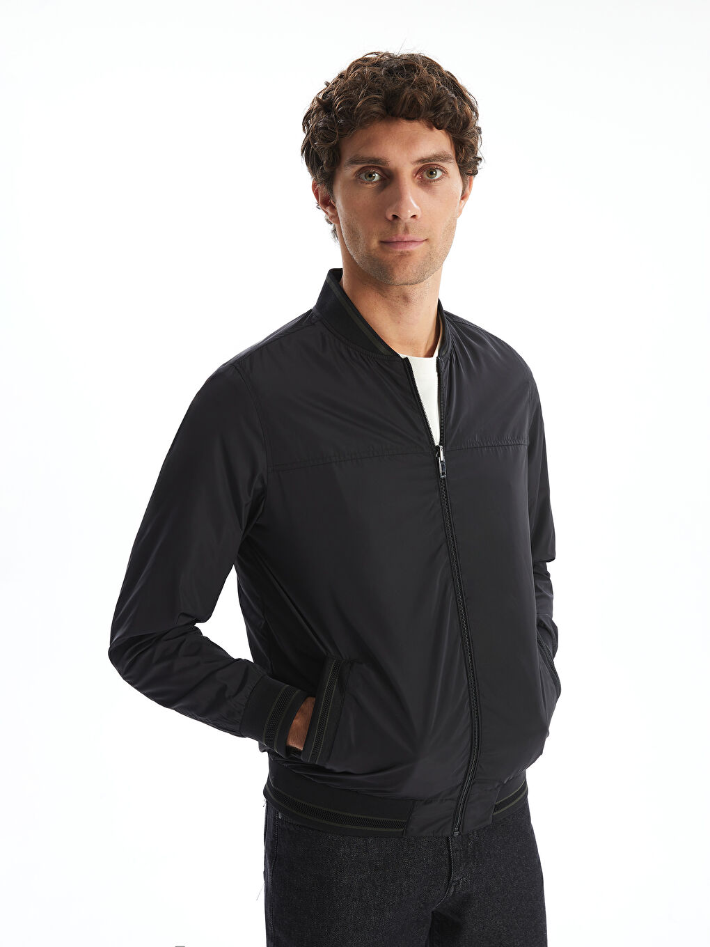 Reversible Zip-Up Men's Bomber Jacket -S5H135Z8-CVL