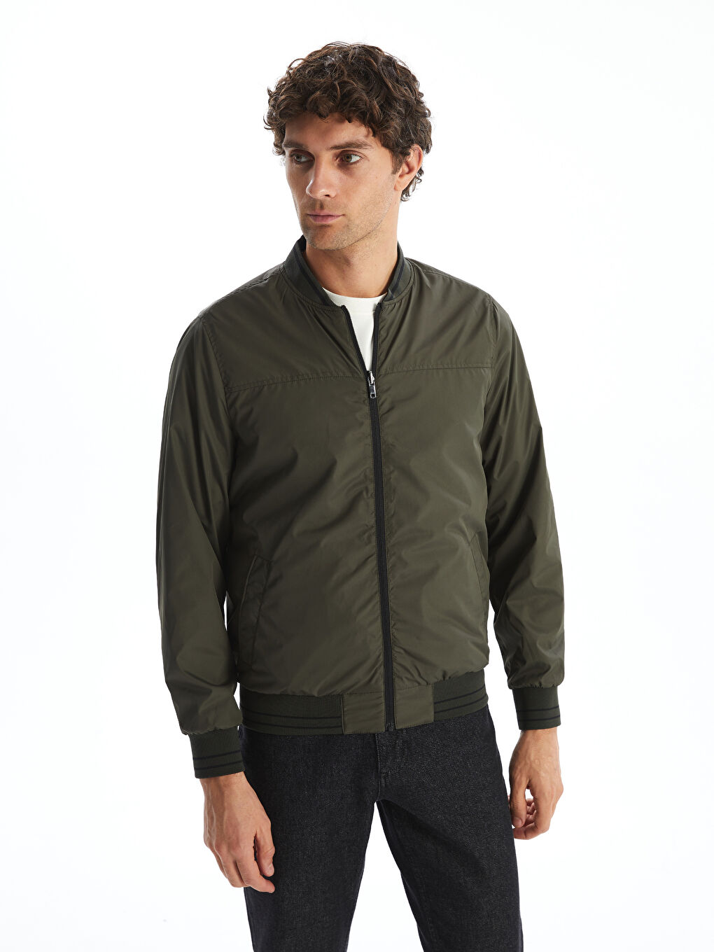 Reversible Zip-Up Men's Bomber Jacket -S5H135Z8-CVL