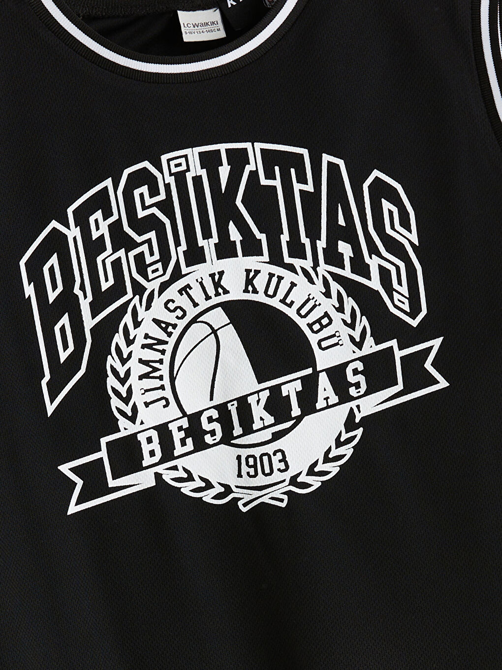 Siyah Bisiklet Yaka Beşiktaş Baskılı Erkek Çocuk Atlet ve Şort-2