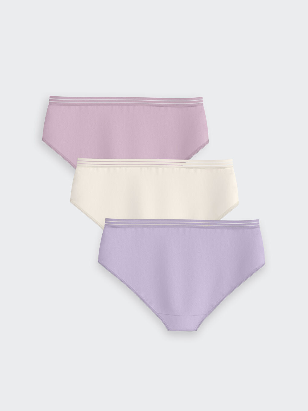 LCW DREAM Lila Düz Hipster Külot 3'lü Paket - 1