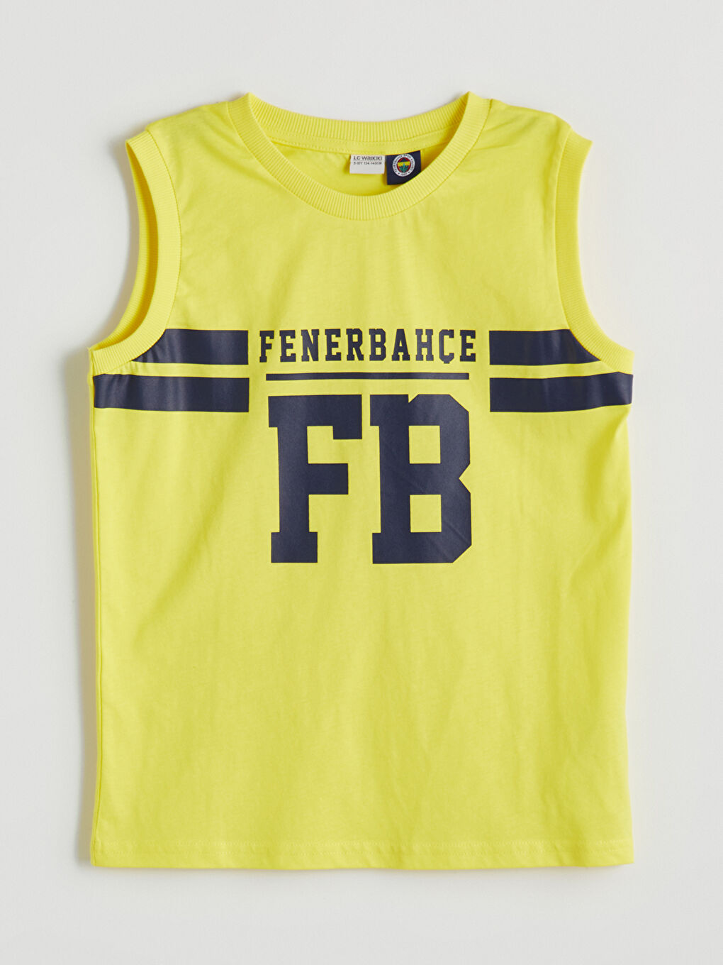 Sarı Bisiklet Yaka Fenerbahçe Baskılı Erkek Çocuk Atlet