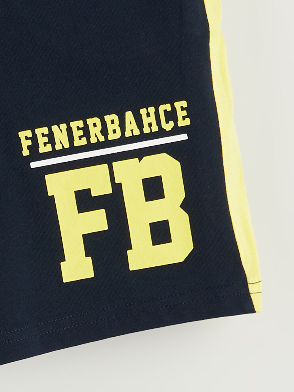 Lacivert Beli Lastikli Fenerbahçe Baskılı Erkek Çocuk Şort-1