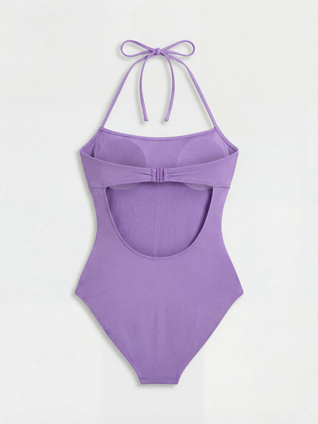 Mor Kadın Düz Çıkarılabilir Pedli Mayo-1