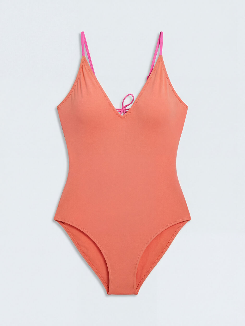 Turuncu V Yaka Kadın Mayo