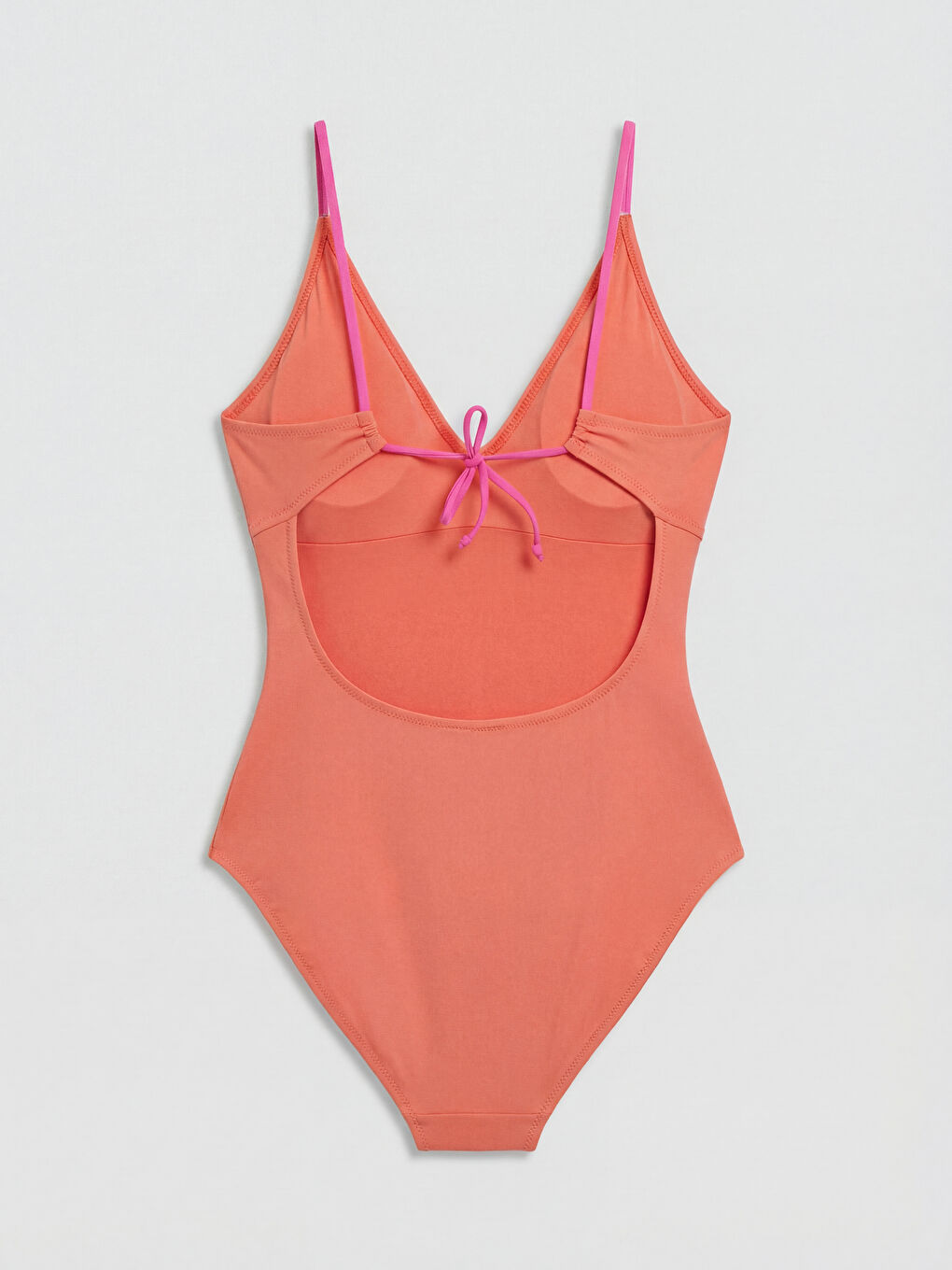 Turuncu V Yaka Kadın Mayo-1