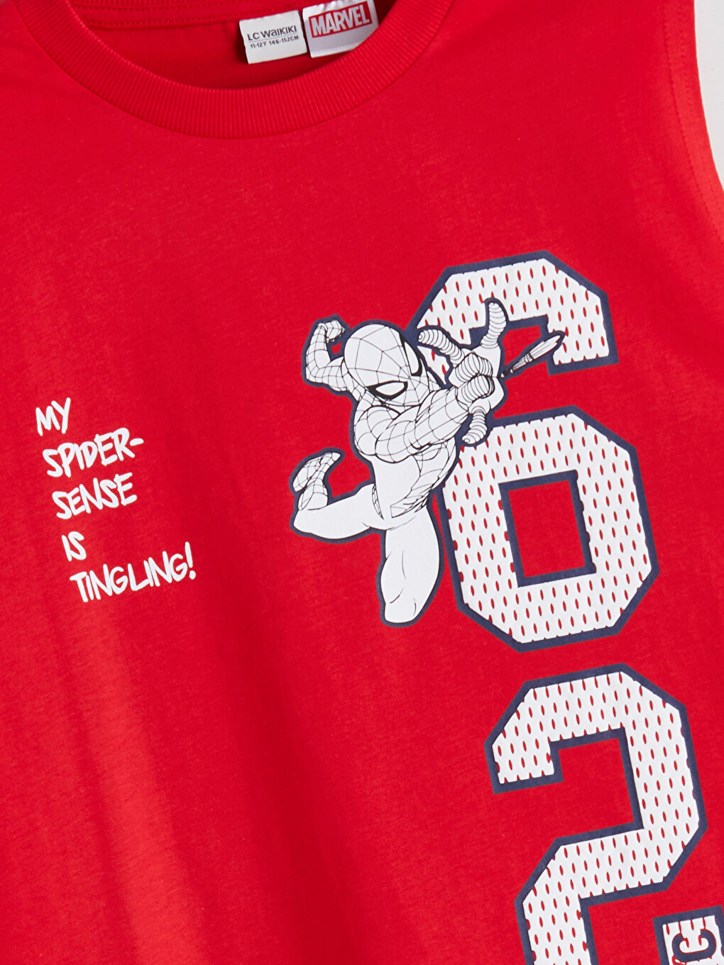 Kırmızı Bisiklet Yaka Spider-Man Baskılı Erkek Çocuk Atlet-1