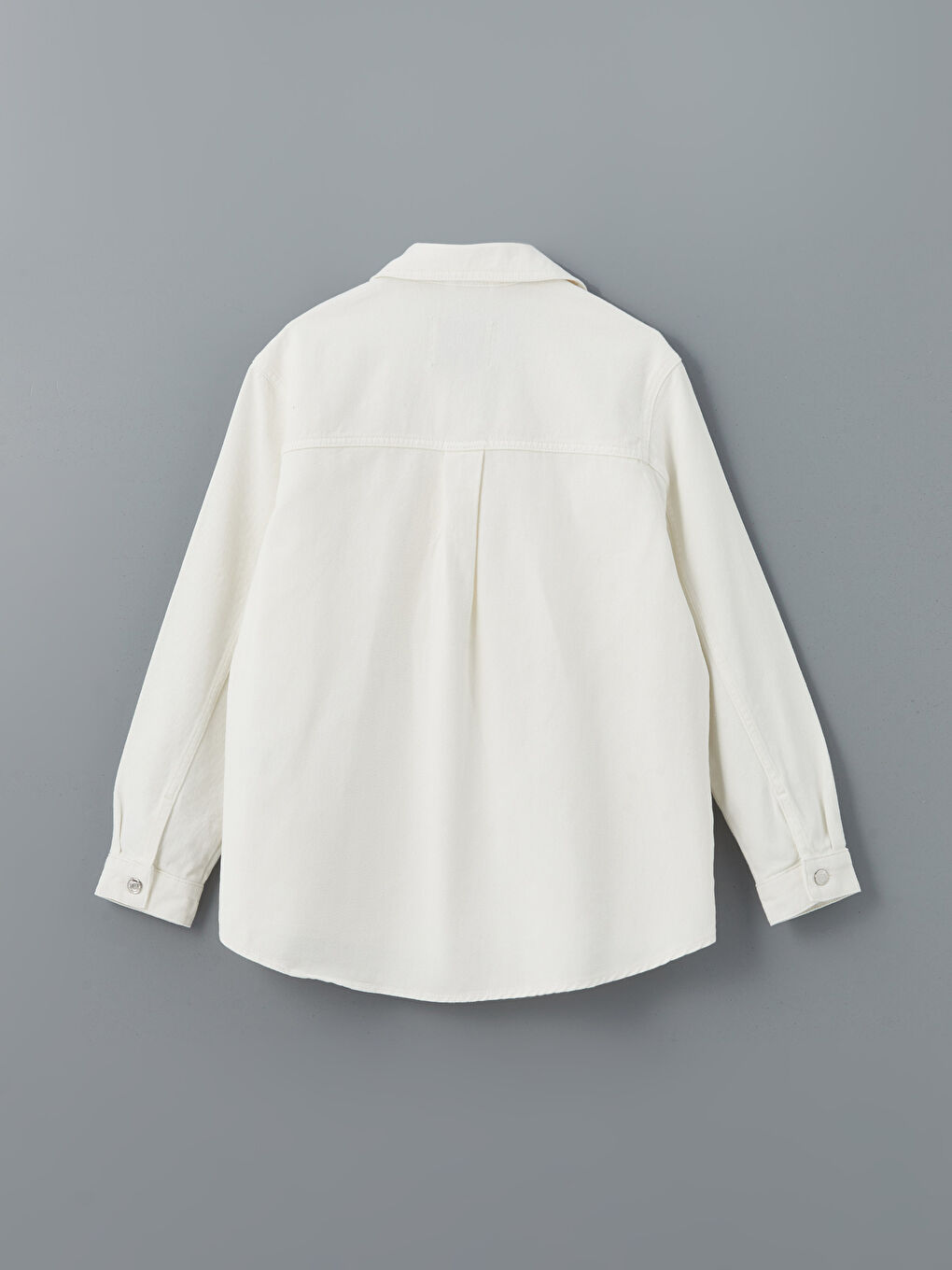 Ekru Loose Fit Kadın Gömlek Ceket-5