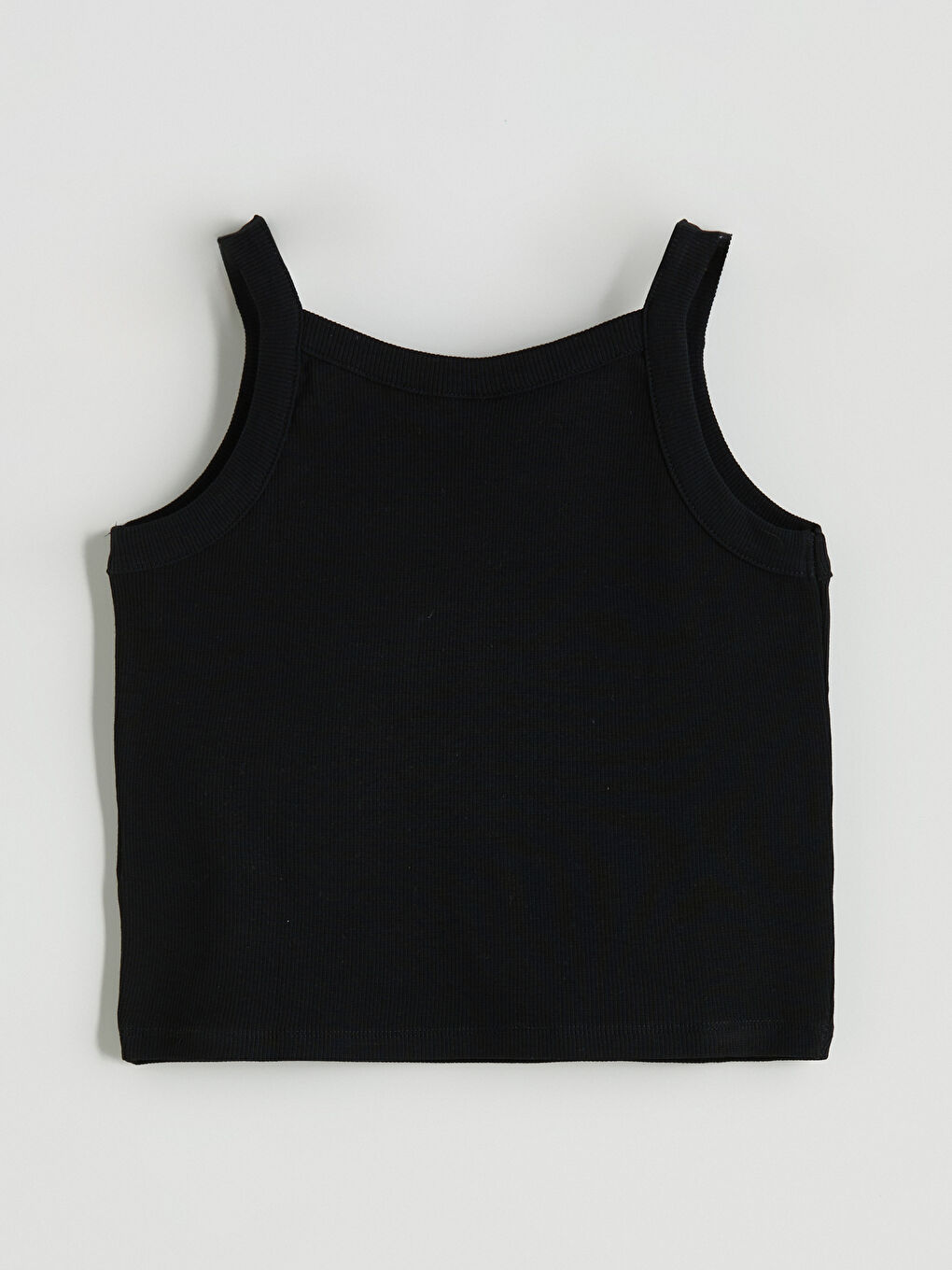 Siyah Askılı Kare Yaka Fitilli Kız Çocuk Atlet-1