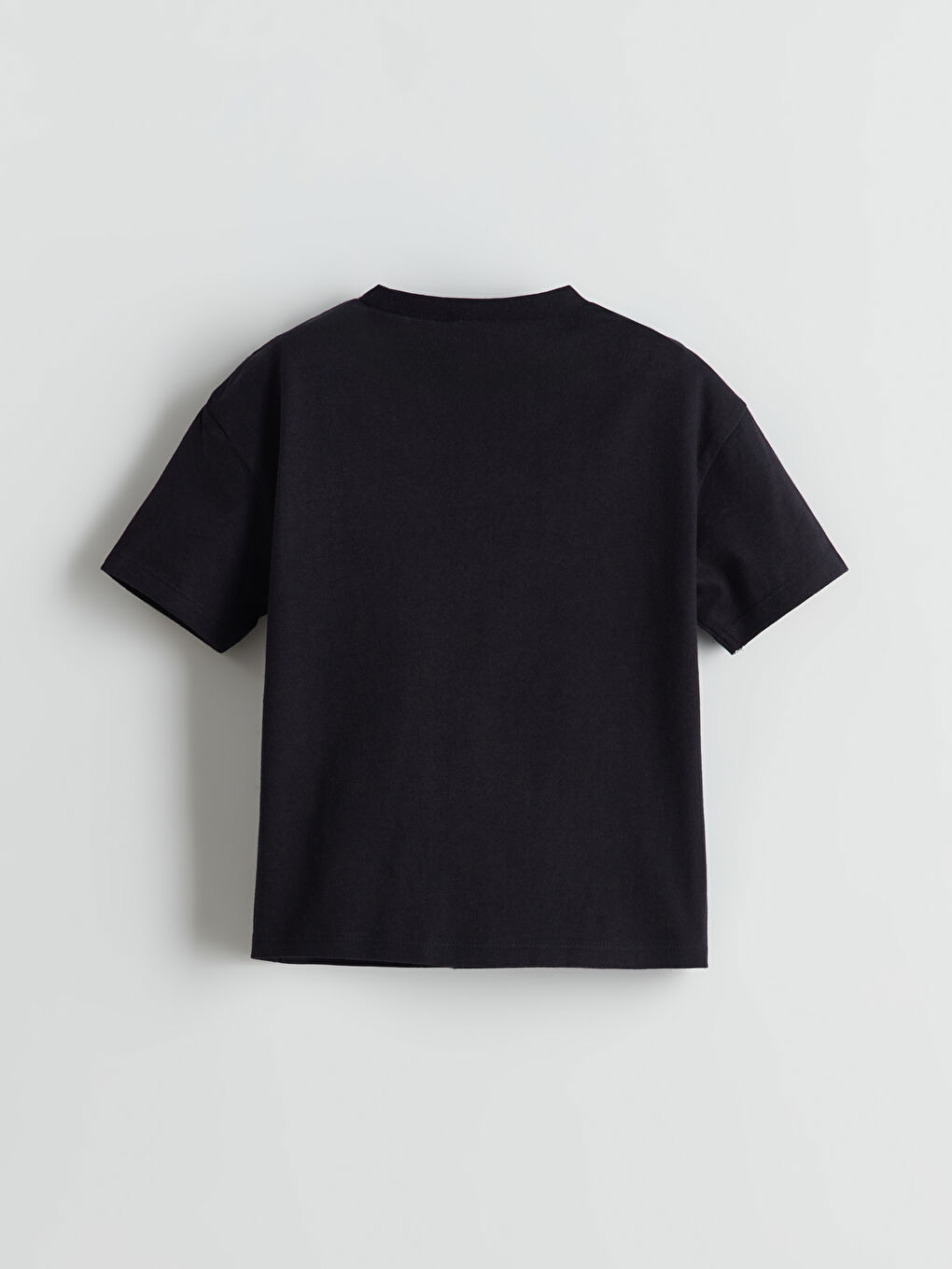 Siyah Bisiklet Yaka Batman Baskılı Erkek Çocuk Tişört-1