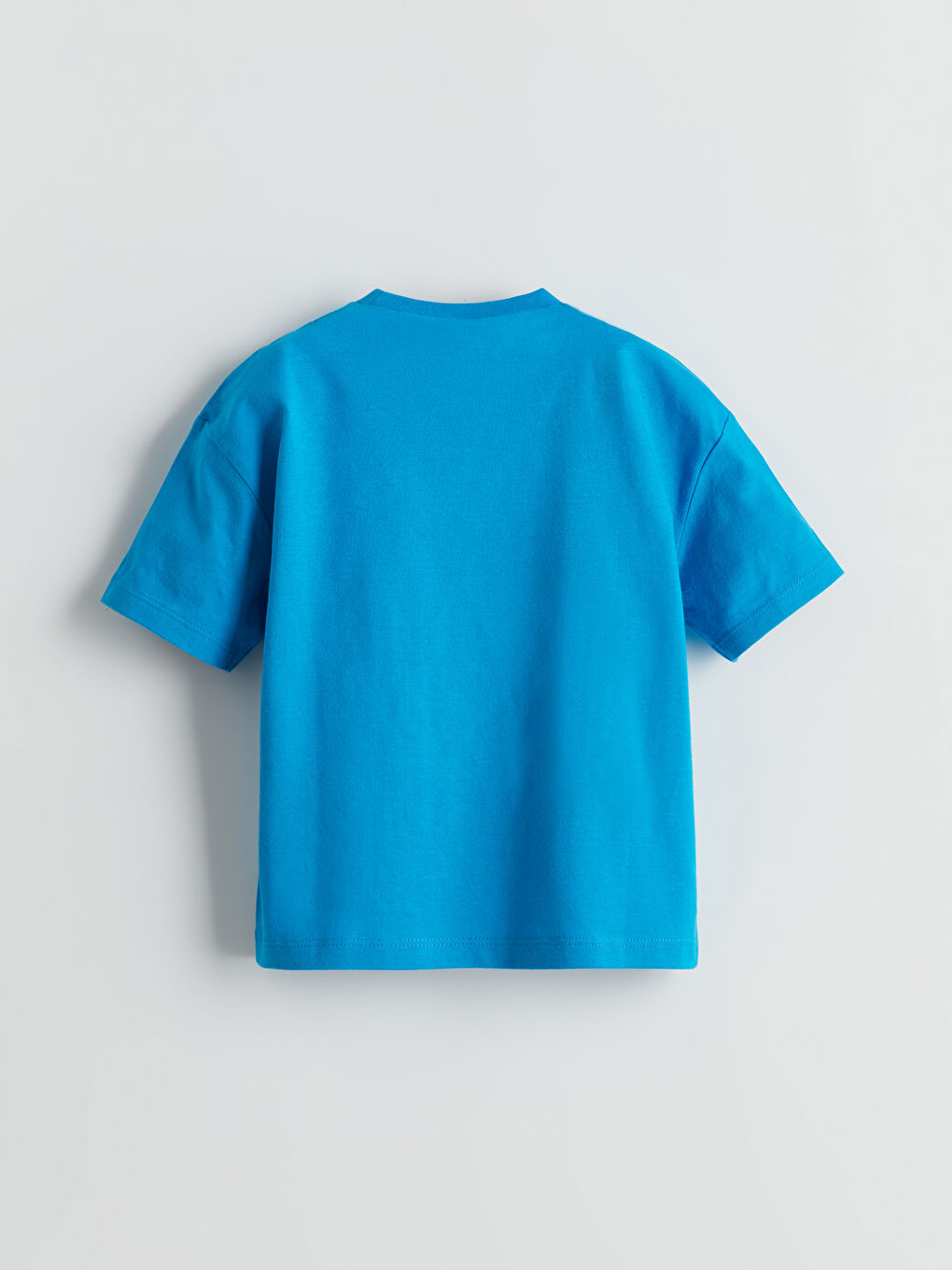 Mavi Bisiklet Yaka Batman Baskılı Erkek Çocuk Tişört-1