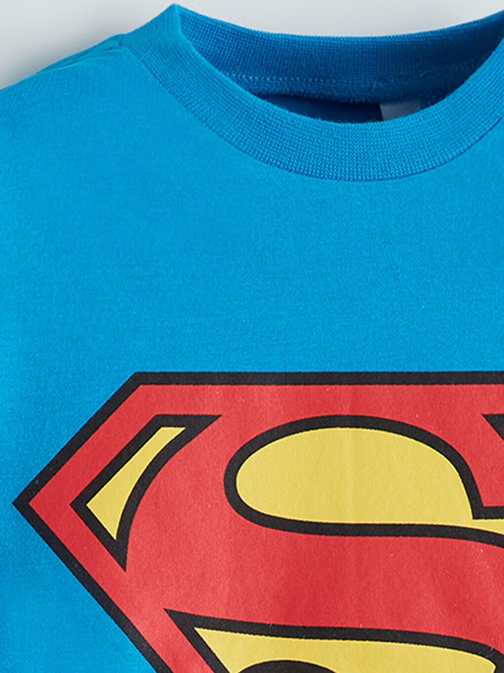 Mavi Bisiklet Yaka Batman Baskılı Erkek Çocuk Tişört-2