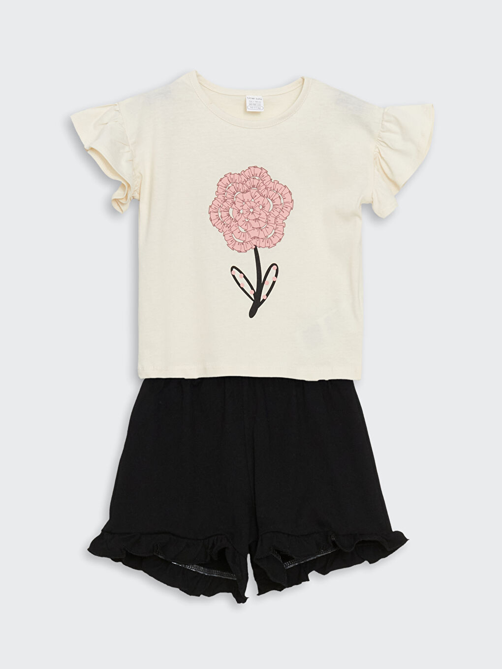 Crew Neck Floral Baby Girls' Blouse and Shorts 2 Pack -S5H310Z1-FDL