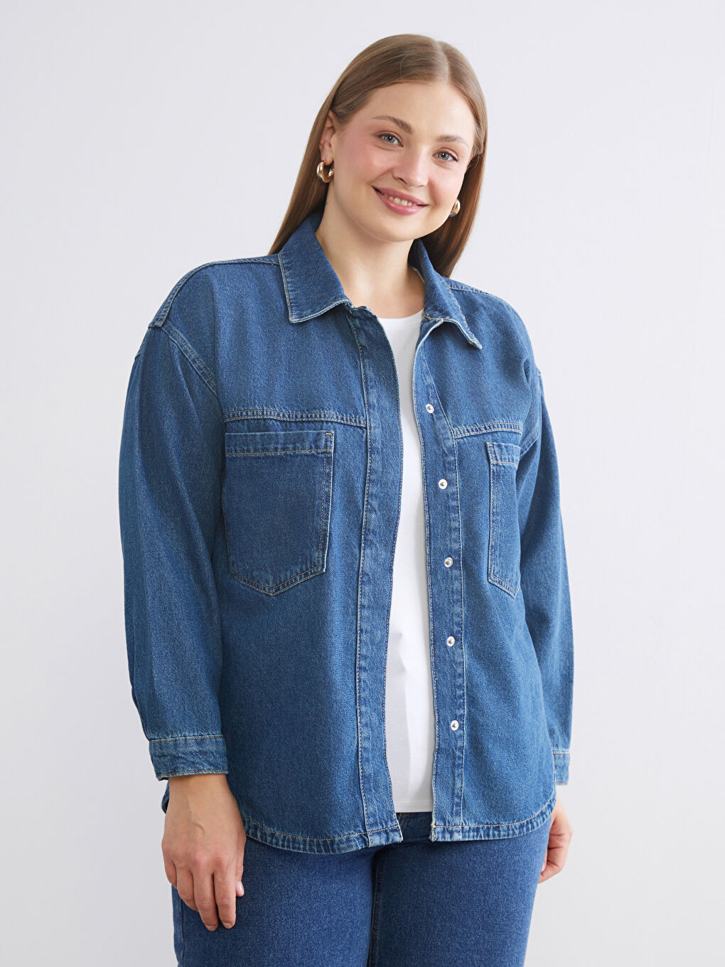 Джинсова сорочка-куртка для жінок-1