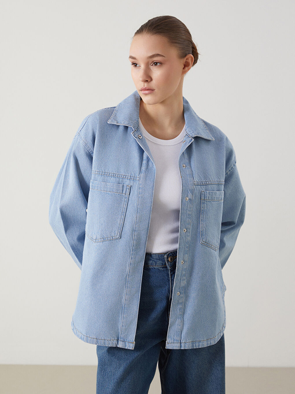 Women's Jean Shirt Jacket -S5H333Z8-507