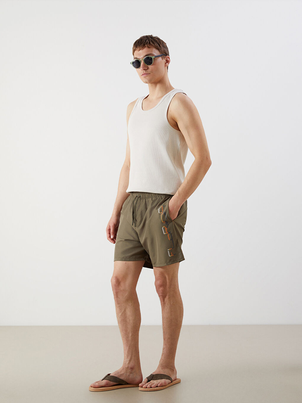 Short Printed Men's Swimming Shorts -S5H350Z8-R1E