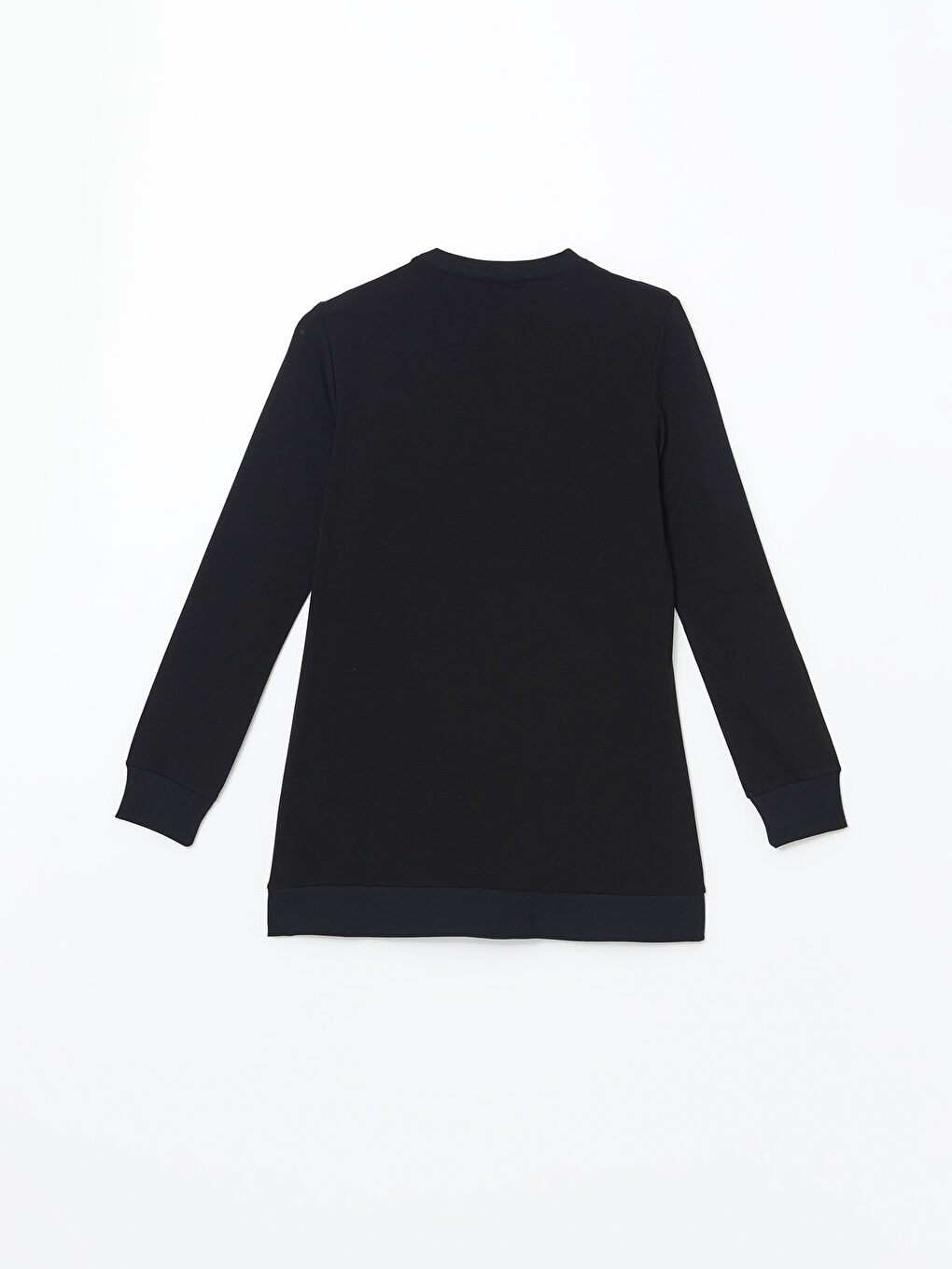 Siyah Bisiklet Yaka Düz Kadın Tunik-5