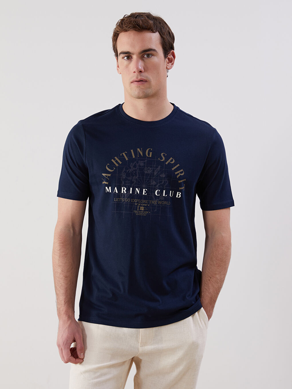 Crew Neck Printed Jersey Men's T-Shirt -S5H372Z8-DWP