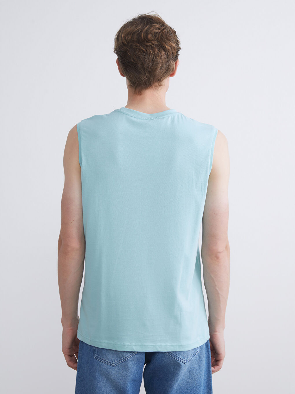 Crew Neck Printed Men's Sleeveless T-Shirt-3
