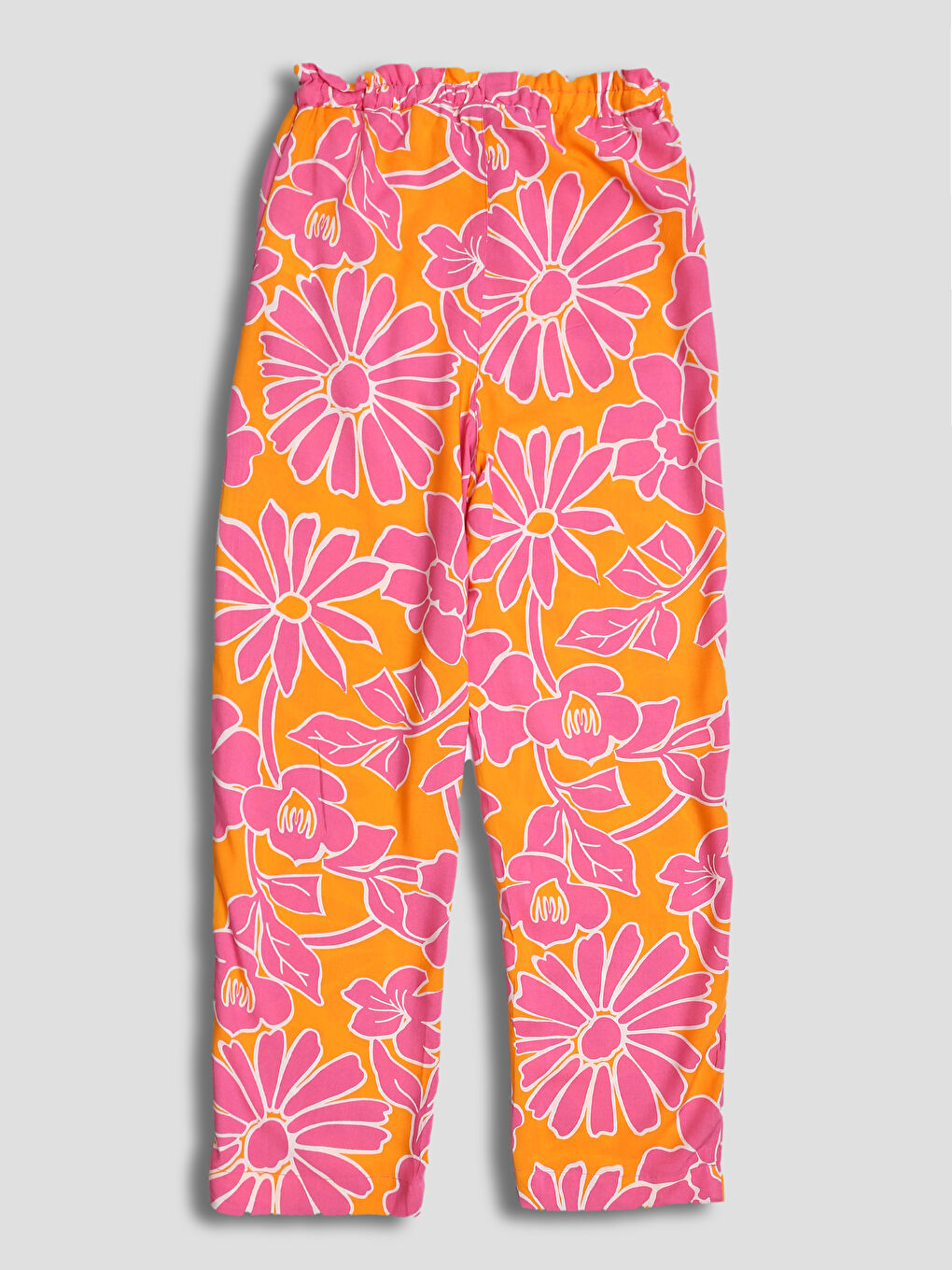Elasticated Waist Printed Girls' Trousers-1