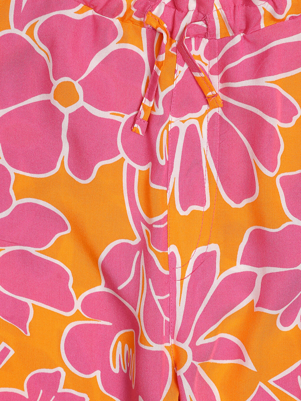 Elasticated Waist Printed Girls' Trousers-2