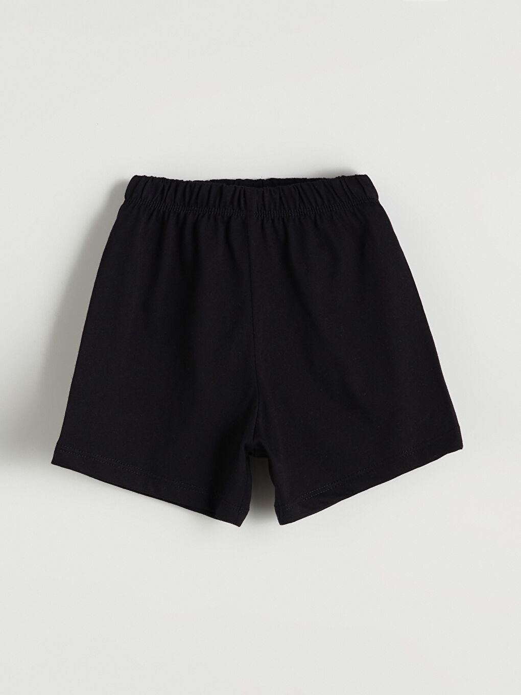 Siyah Beli Lastikli Erkek Bebek Şort Pijama Altı