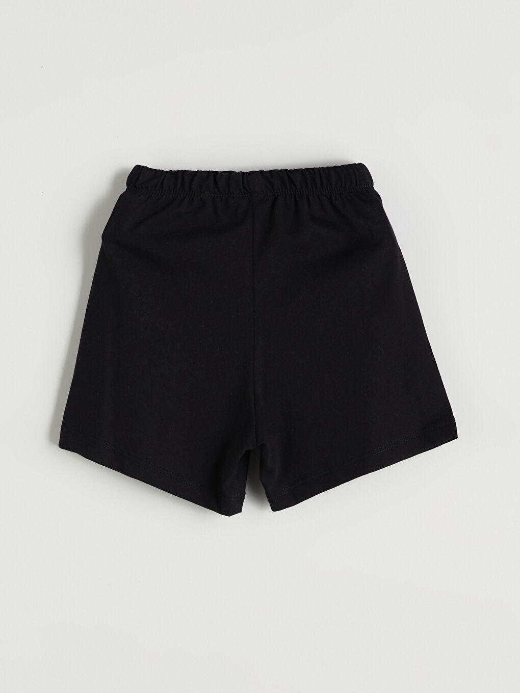 Siyah Beli Lastikli Erkek Bebek Şort Pijama Altı-1