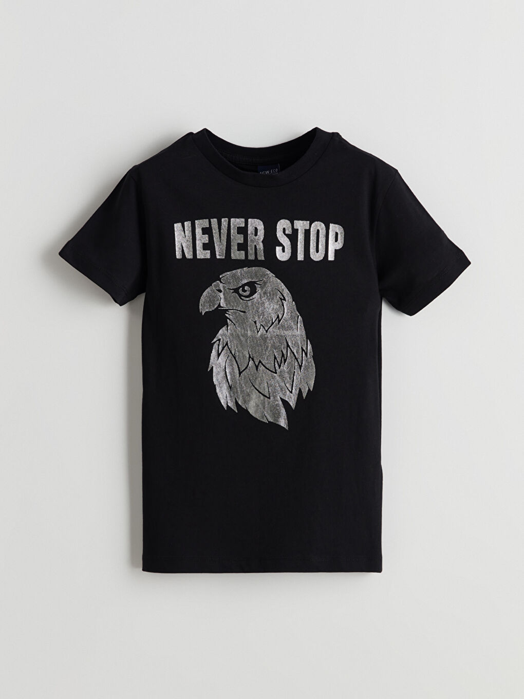 Siyah Bisiklet Yaka Erkek Çocuk Tişört