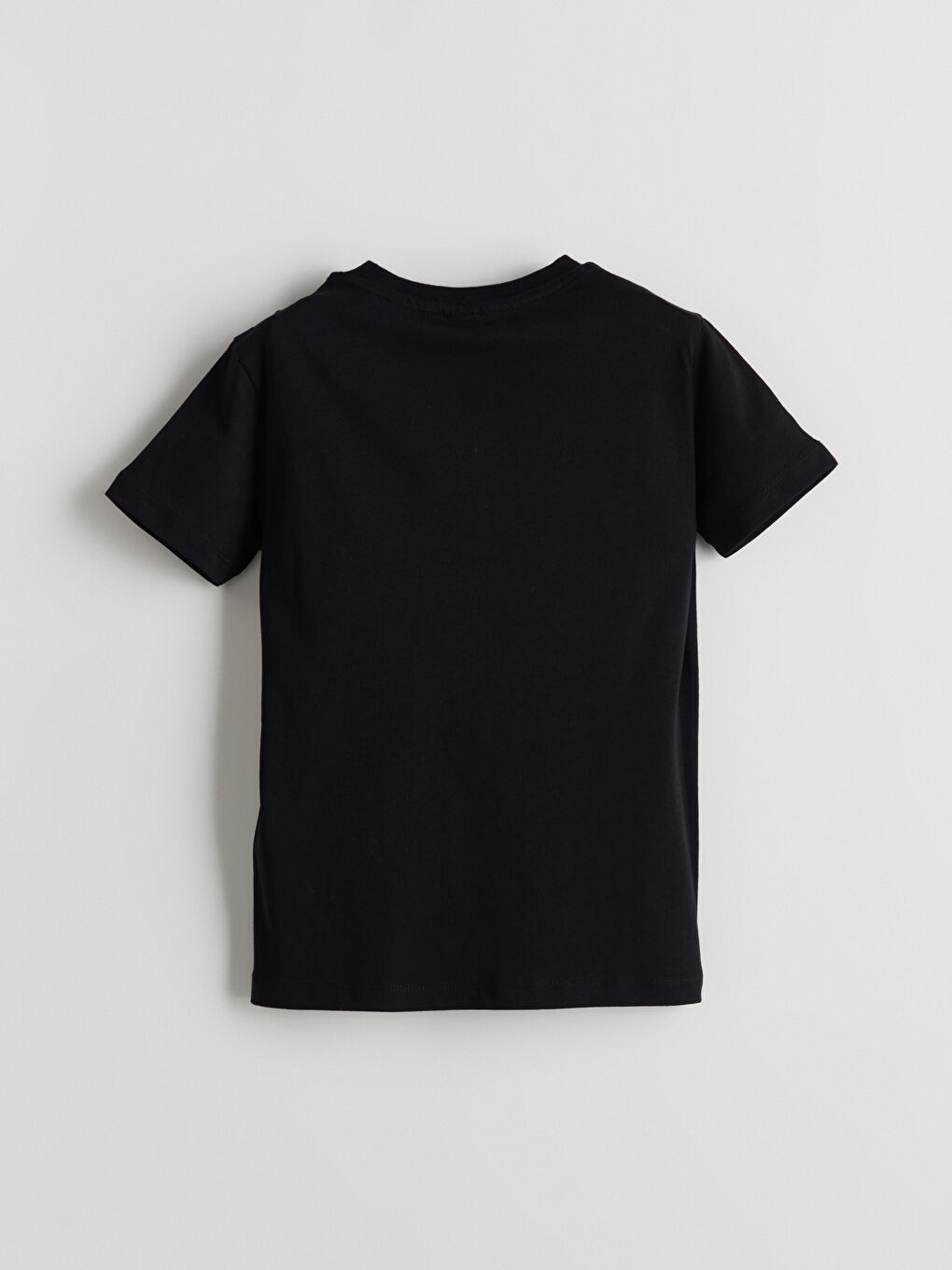 Siyah Bisiklet Yaka Erkek Çocuk Tişört-2