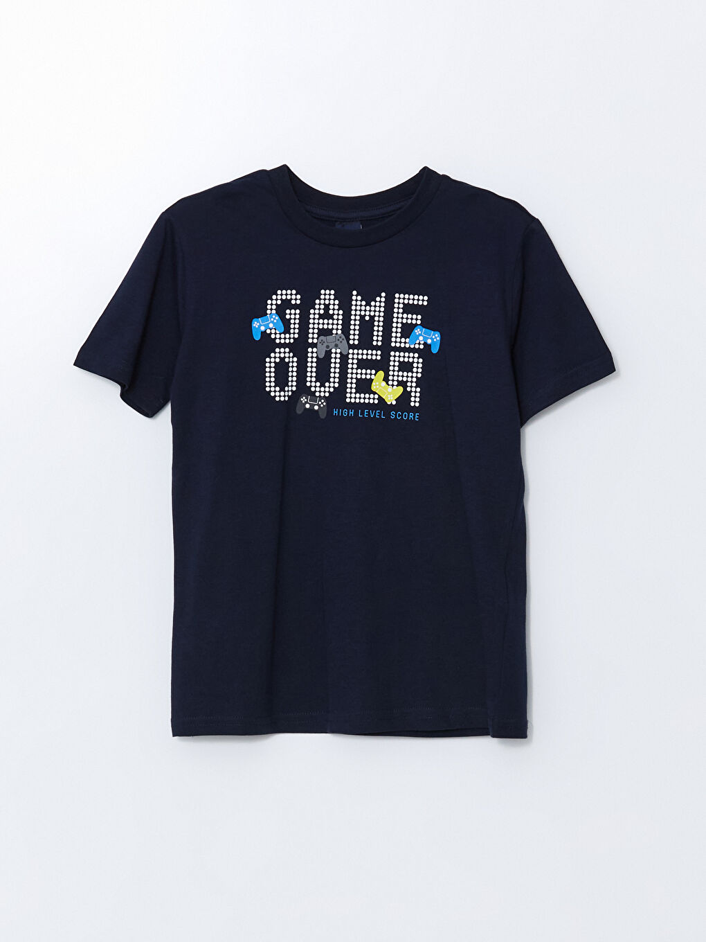 Lacivert Bisiklet Yaka Erkek Çocuk Tişört