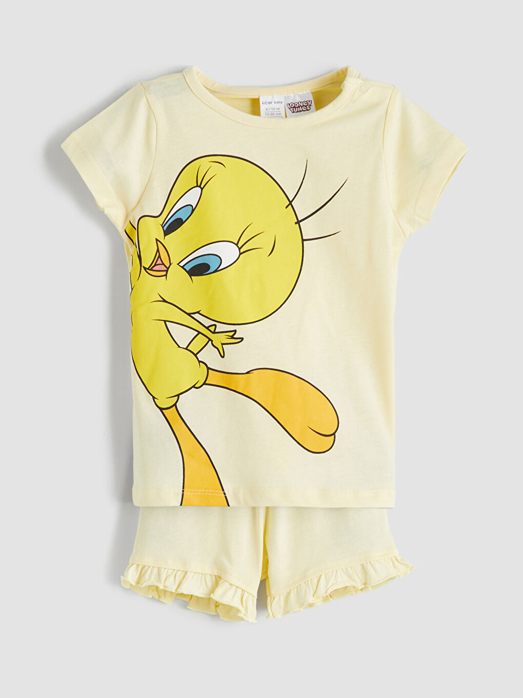 LCW baby Tweety Printed Baby Girls' Shorts Pyjama Set -S5H437Z1-FRS