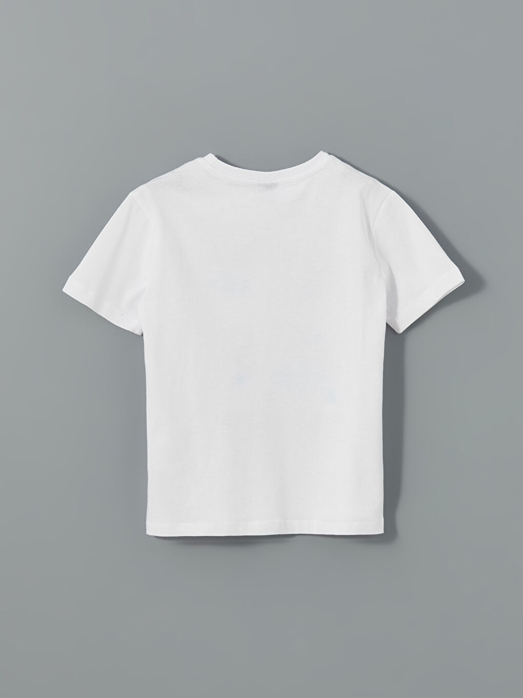 Beyaz Bisiklet Yaka Baskılı Erkek Çocuk Tişört-1