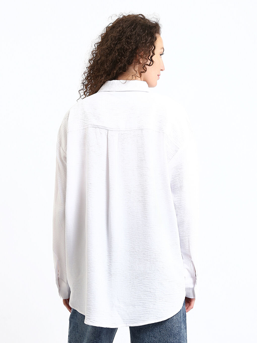 Button-Down Straight Long Sleeve Women's Shirt-4