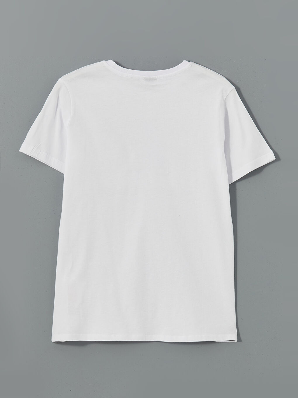 Beyaz Bisiklet Yaka Baskılı Erkek Çocuk Tişört-1