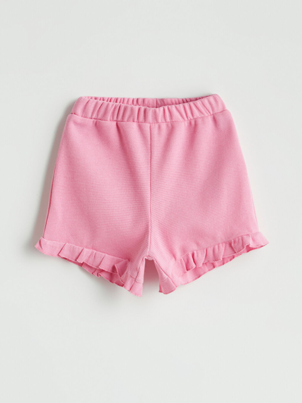 Pembe Beli Lastikli Kız Bebek Şort