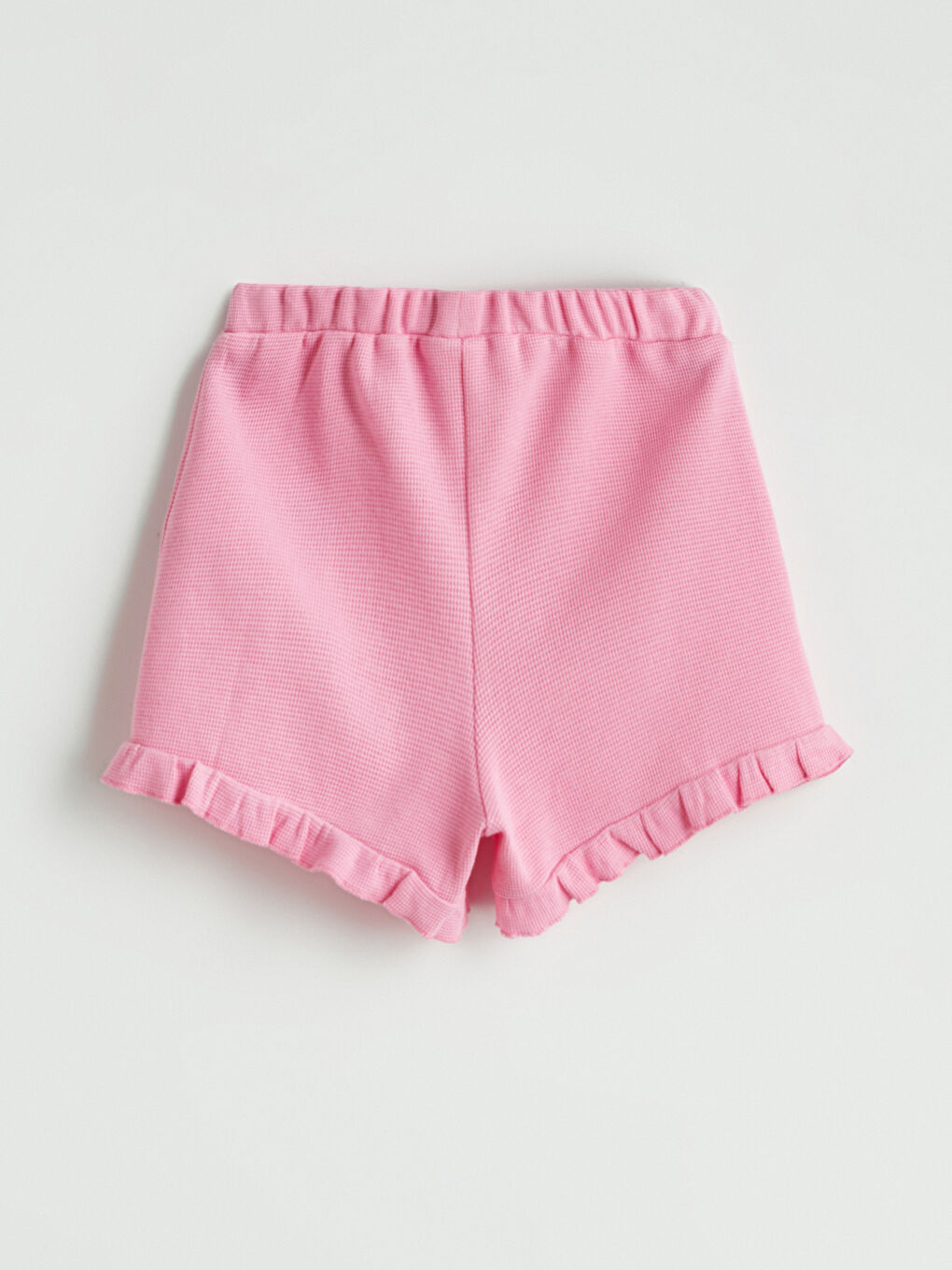 Pembe Beli Lastikli Kız Bebek Şort-1