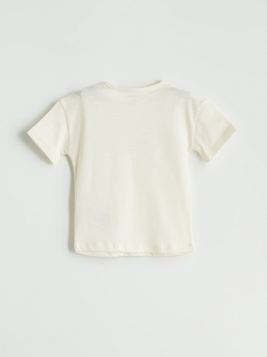 Bej Çiçek Nakışlı Kız Bebek Tişört-1