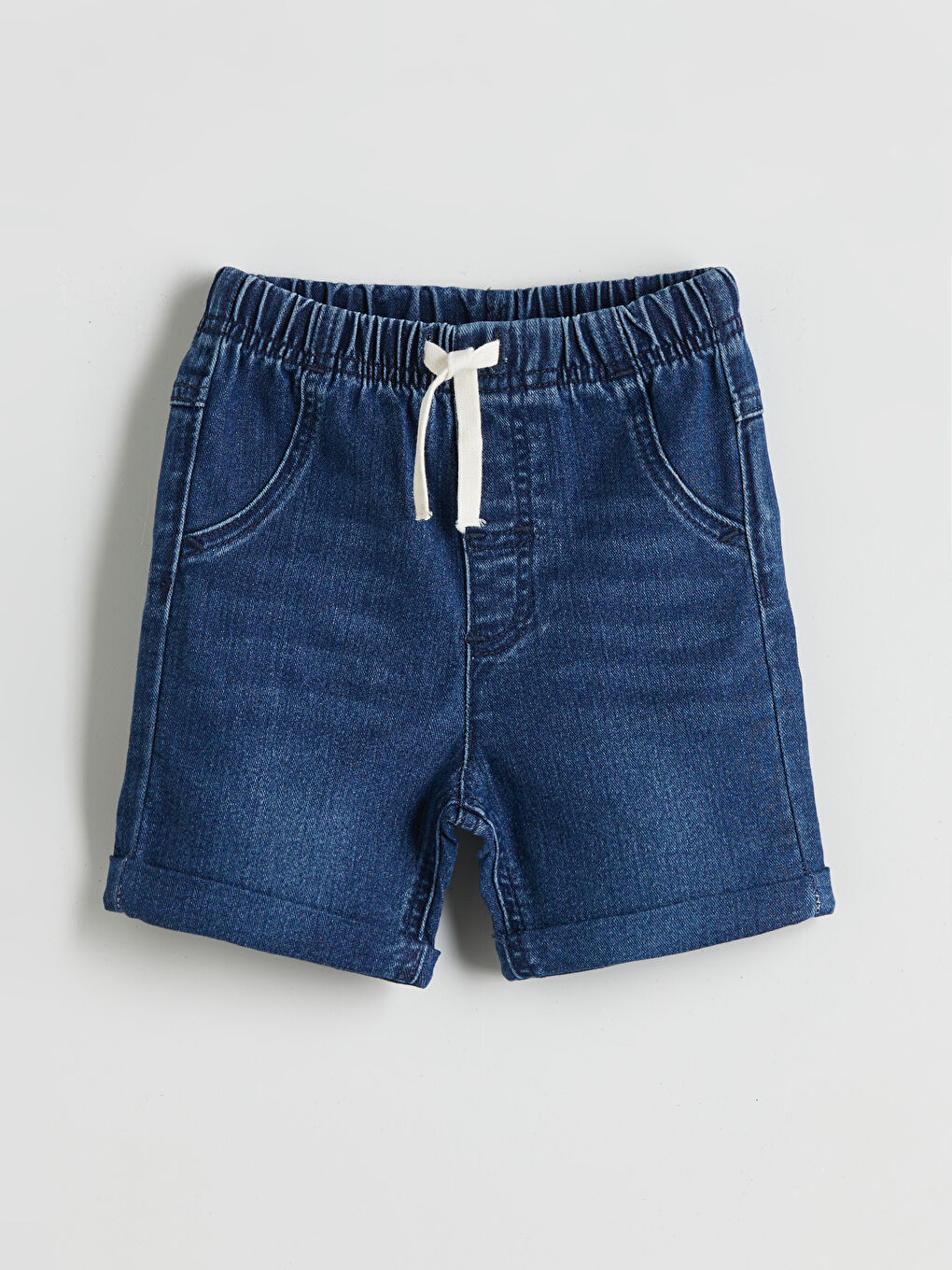 LCW Kids Beli Lastikli Erkek Çocuk Jean Şort -S5H518Z1-563