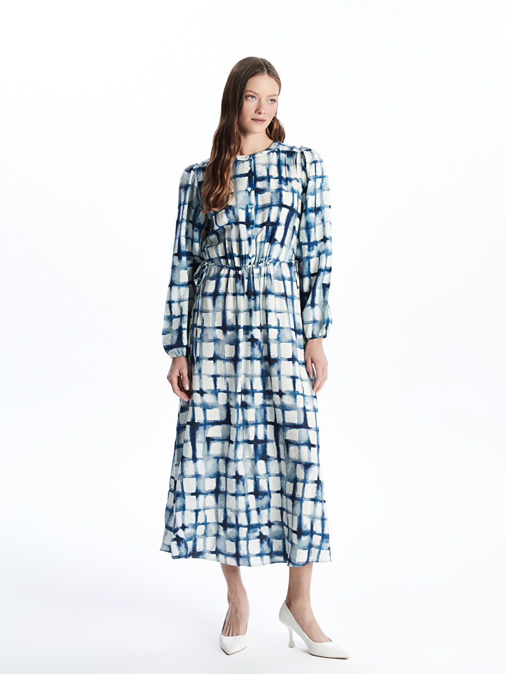 Crew Neck Patterned Women's Dress -S5H534Z8-LQQ