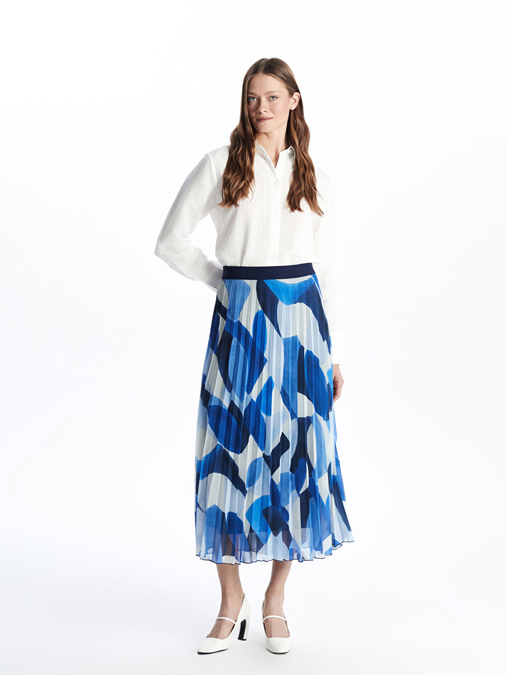 Elastic Waist Floral Women'S Chiffon Skirt -S5H536Z8-LSJ