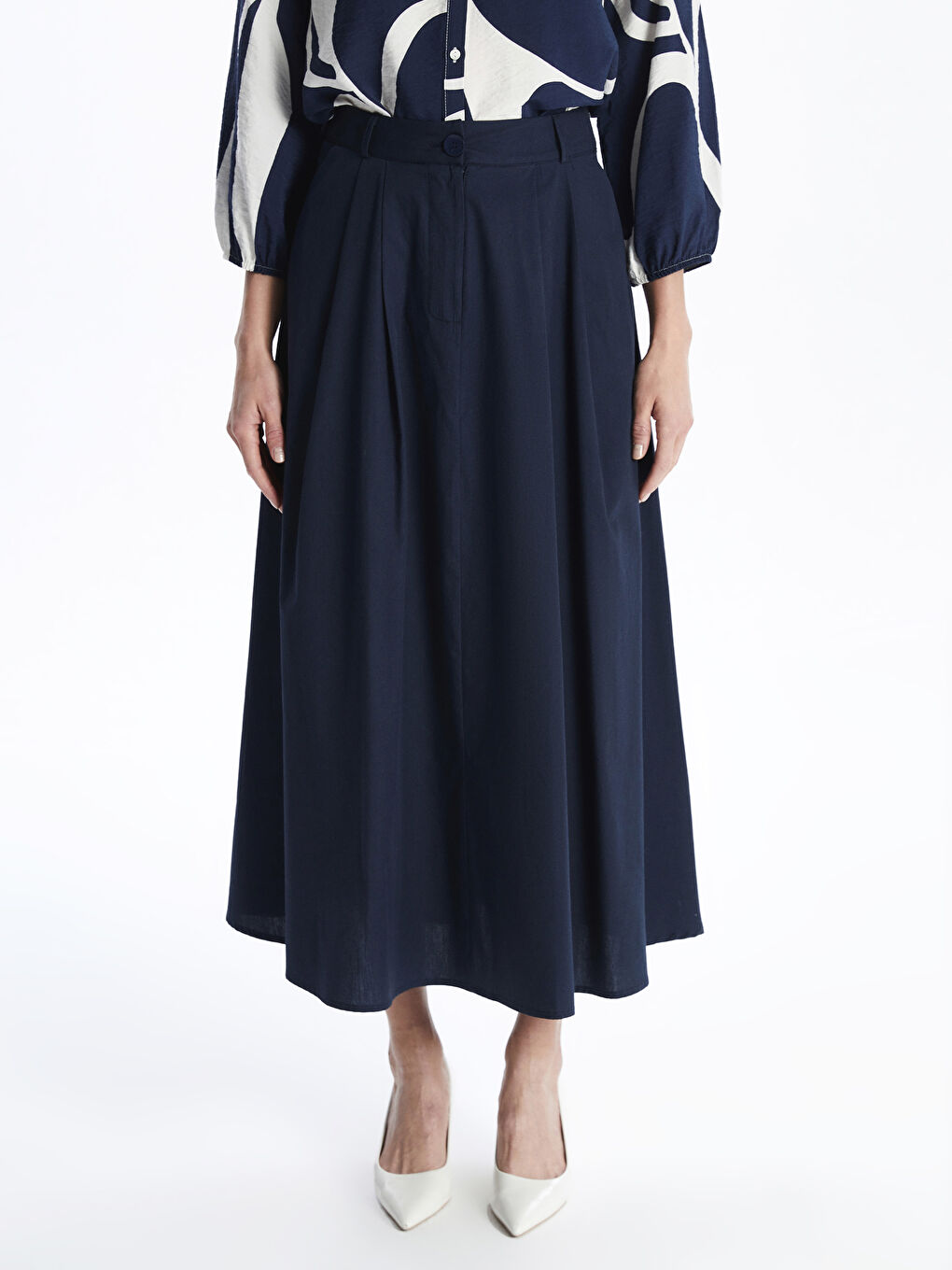 Regular Fit Poplin Women's Skirt -S5H537Z8-E1J
