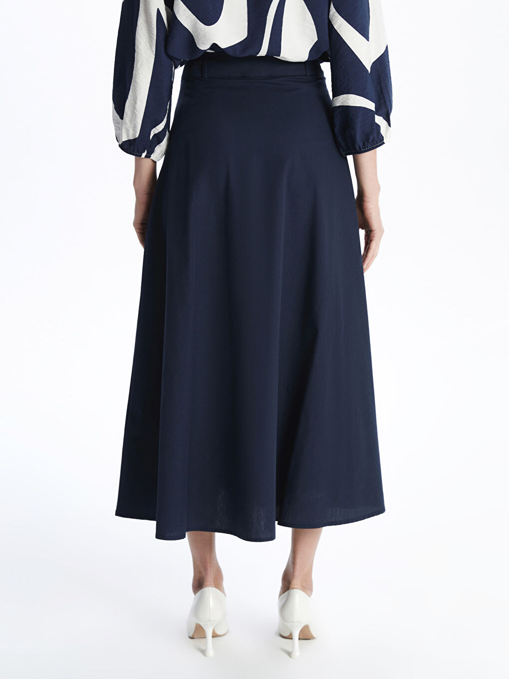 Regular Fit Poplin Women's Skirt -S5H537Z8-E1J
