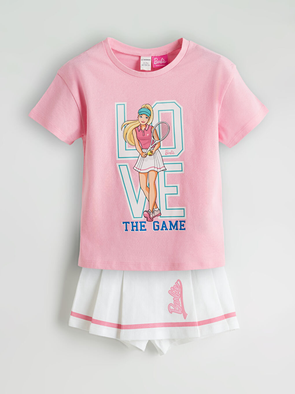 LCW Kids Barbie Printed Girls' T-Shirt and Skort 2 Pack -S5H543Z1-GA5